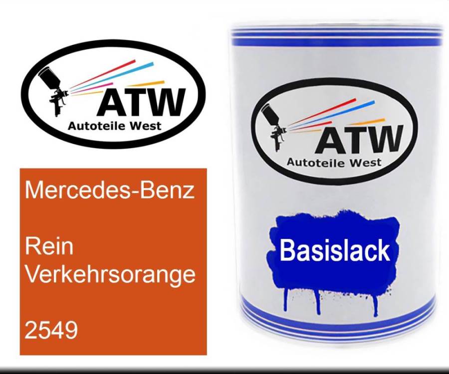 Mercedes-Benz, Rein Verkehrsorange, 2549: 500ml Lackdose, von ATW Autoteile West.